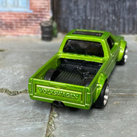 Custom Hot Wheels - Volkswagen Caddy - Green - Chrome Mag Wheels - Rubber Tires