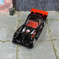 Custom Hot Wheels - Panoz GTR-1 - Black and Red - Chrome Mag Wheels - Rubber Tires