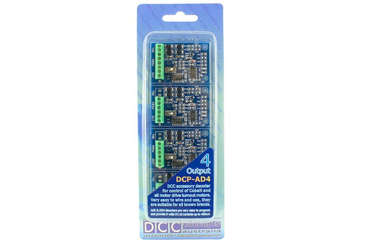 DCC Concepts DCP-AD4 Cobalt 4-way accessory decoder