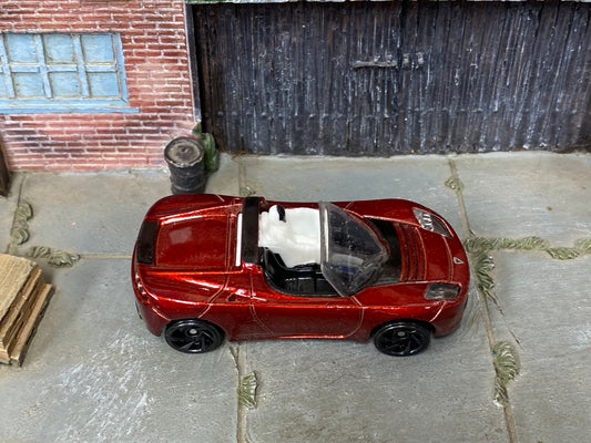 Loose Hot Wheels - 2008 Tesla Roadster - Dark Red