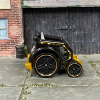 Loose Hot Wheels - Wheelie Chair Wheelchair - Black and Gold