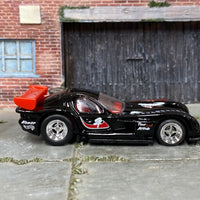 Custom Hot Wheels - Panoz GTR-1 - Black and Red - Chrome Mag Wheels - Rubber Tires
