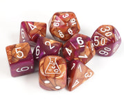 Chessex Gemini Copper-Purple/White Lab Dice Set 30071 – product view 2