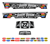 Double Trouble – Black & Silver – one complete 1955 gasser decal set