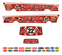 Double Trouble – Crimson & Cream – one complete 1955 gasser decal set