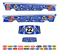 Double Trouble – Royal Blue & Ivory – one complete 1955 gasser decal set