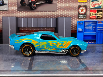 Loose Hot Wheels - BLVD Bruiser - Light Blue with Flames