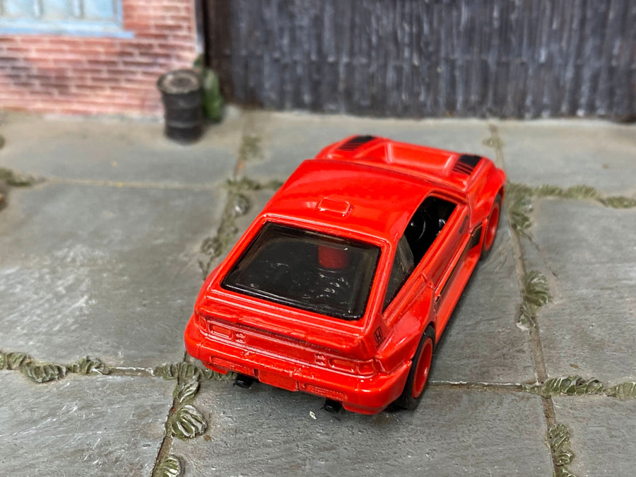 Custom Hot Wheels - 1985 Honda CRX - Red and Black - Red Mag Wheels - Rubber Tires
