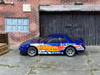 Custom Hot Wheels - Nissan Silvia (S13) - Hot Wheels Blue - Gray Mag Wheels - Rubber Tires
