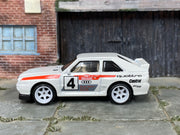 Custom Hot Wheels - Audi Sport Quattro - White Racing 4 - White Mag Wheels - Rubber Tires