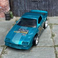 Custom Hot Wheels - Blown Camaro - Blue - Chrome Steel Wheels - Rubber Tires