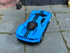 Custom Hot Wheels - 2017 Ford GT - Blue and Black - Chrome Mag Wheels - Rubber Tires