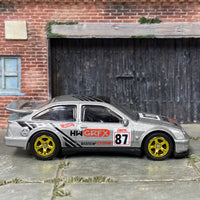 Custom Hot Wheels - 1987 Ford Sierra Cosworth - Silver and Black 87 - Gold Mag Wheels - Rubber Tires