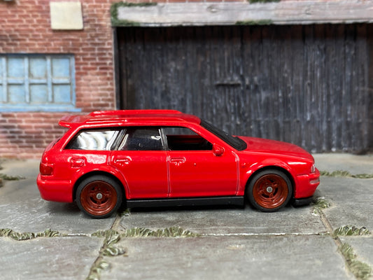 Custom Hot Wheels - 1994 Audi Avant RS2 - Red - Red Mag Wheels - Rubber Tires