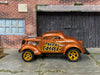 Custom Hot Wheels - 1937 Ford Gasser - Gold - Gold AMR Wheels - Rubber Tires