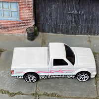 Loose Hot Wheels - 1991 GMC Syclone Pick Up Truck - White, Pink and Black