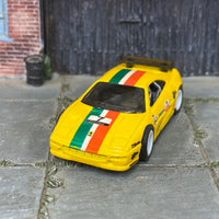 Custom Hot Wheels - Ferrari F355 Challenge - Yellow - White Mag Wheels - Rubber Tires