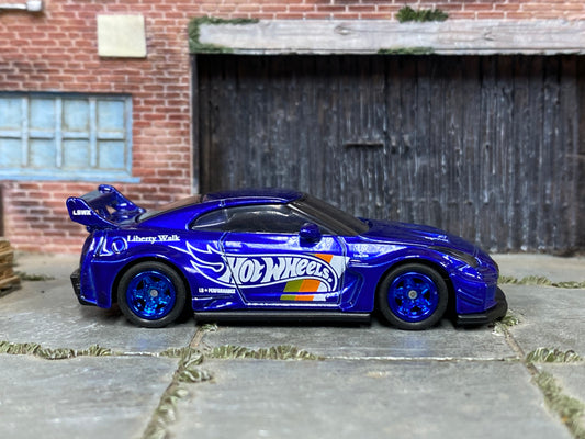 Custom Hot Wheels - LB Silhouette Works GT Nissan 35GT-RR - Blue Hot Wheels - Blue Mag Wheels - Rubber Tires