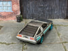 Custom Hot Wheels - Back to The Future Delorean Time Machine - ZAMAC and Blue TH - Green Chrome Mag Wheels - Rubber Tires