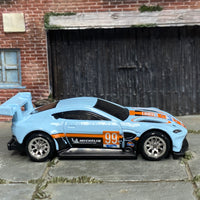 Custom Hot Wheels - 2014 Bentely Continental GT3 - GULF Blue and Orange - Chrome BBS Wheels - Rubber Tires