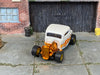 Custom Hot Wheels - 1932 Ford 3 Window - White, Orange and Gold 52 Years - Yellow and Chrome Mag Wheels - Rubber Tires