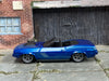 Custom Hot Wheels - Plymouth Barracuda - Blue - Gray 6 Spoke Wheels - Rubber Tires