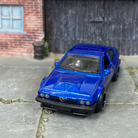 Custom Hot Wheels - Alfa Romeo GTV6 3.0 - Blue and Black - Black and Chrome Mag Wheels - Rubber Tires