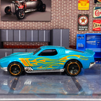 Loose Hot Wheels - BLVD Bruiser - Light Blue with Flames