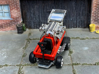 Radio Flyer Wagon custom showing pull handle and exposed chrome engine, front view