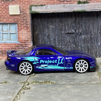 Loose Hot Wheels - 1995 Mazda RX-7 - Dark Blue