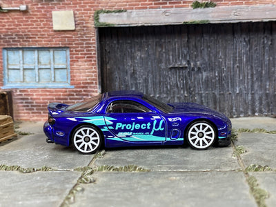 Loose Hot Wheels - 1995 Mazda RX-7 - Dark Blue