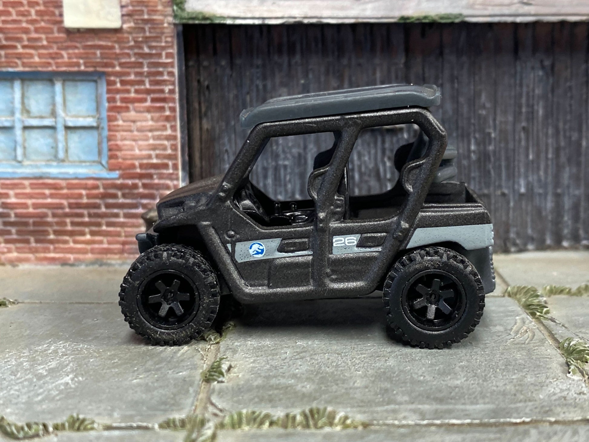 Custom Matchbox - Kawasaki Tyrex 4 - Gray - Black 6 Spoke Wheels - Off Road Rubber Tires