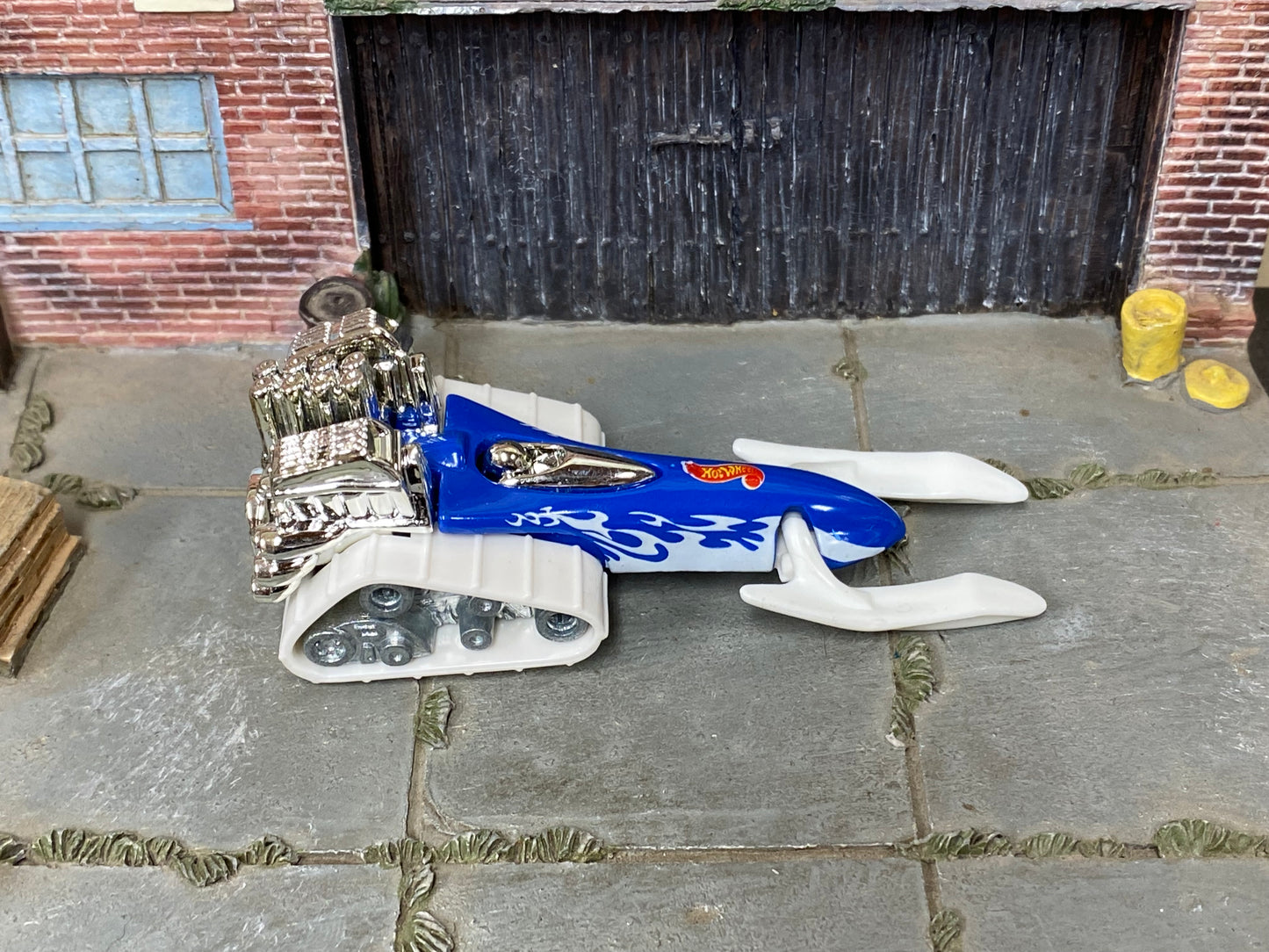 Loose Hot Wheels - Big Chill Snowmobile - Blue and White