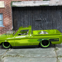 Custom Hot Wheels - Chevy LUV Truck - Green - Chrome Mag Wheels - Rubber Tires