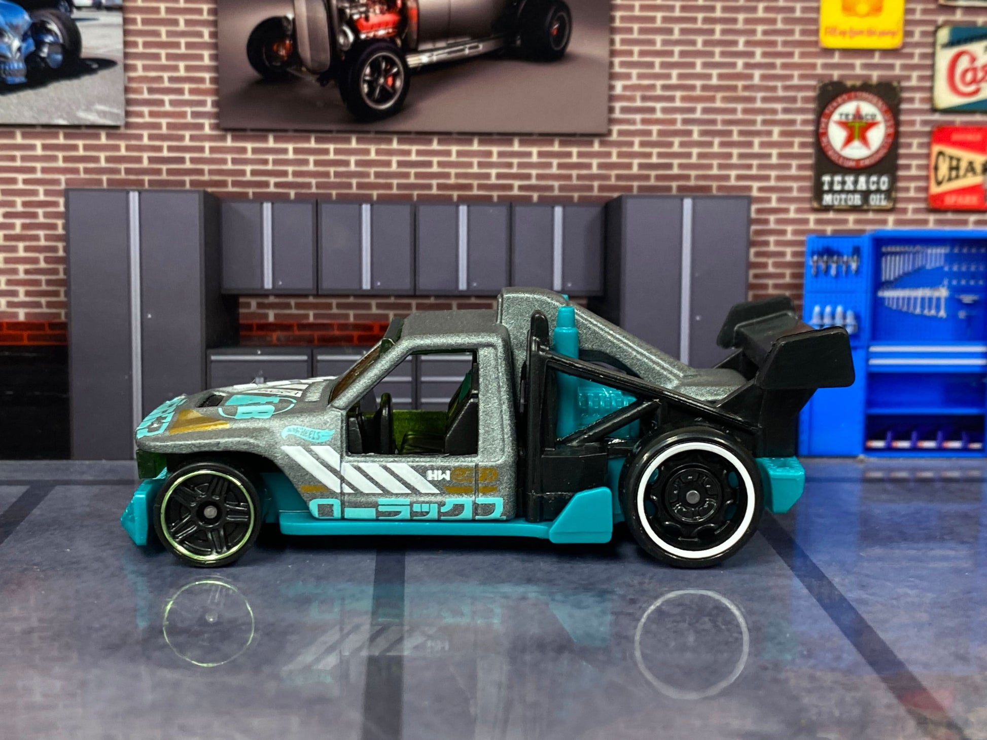 Loose Hot Wheels - LOLUX Hot Rod - Gray and Teal 68