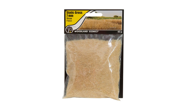 Woodland Scenics FS624 Straw Static Grass 7mm actual sealed retail package photograph