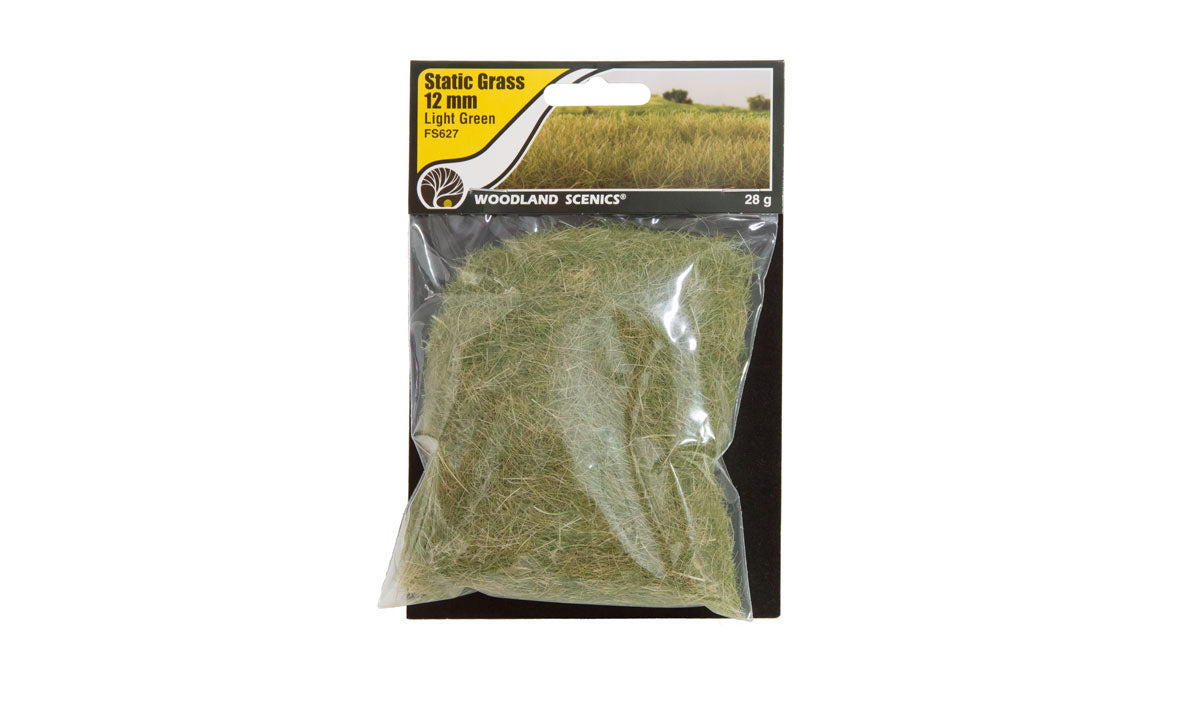 Woodland Scenics FS627 Light Green Static Grass – 12mm, 28g– product image