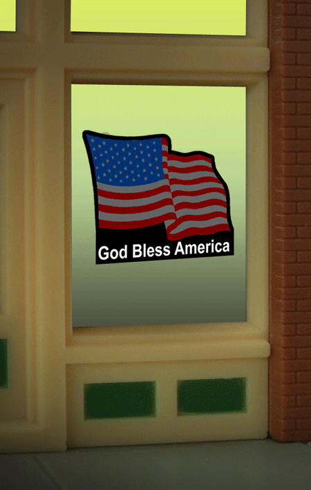 Miller Engineering Flag Window Sign — exact product reference