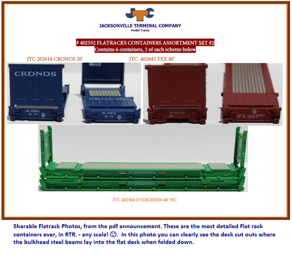 Flatrack containers Assortment Set #2 - JTC 402552 SOLD OUT (402552) exact product view 1