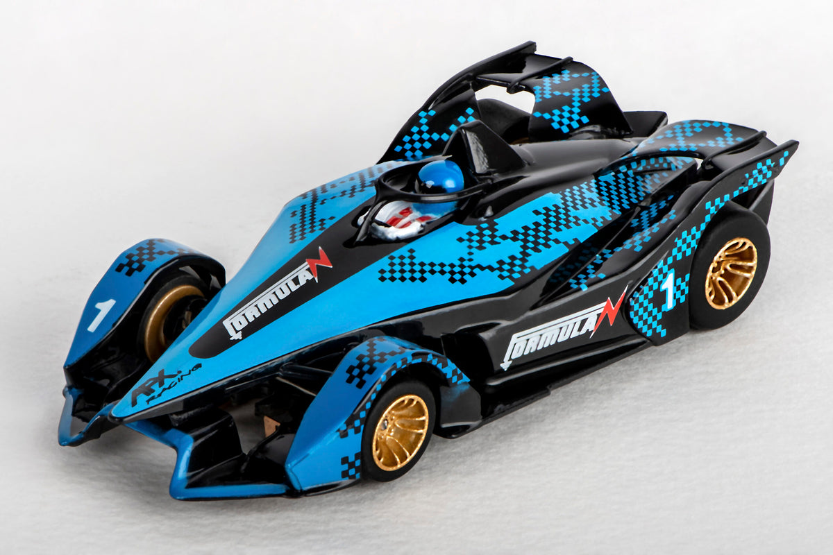 AFX 2022 Formula N Black/Blue HO Slot Car — official product view 1