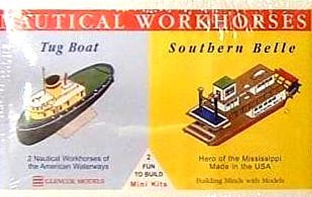 Glencoe 03302 Nautical Workhorses tug boat and Southern Belle model kit packaging