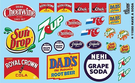 Gofer Racing 11080 Have a Soda Decals, 1/24–1/25 sheet