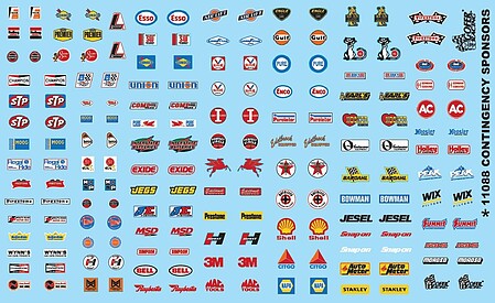 Gofer Racing 11088 contingency sponsors decal sheet for 1/24 and 1/25 model cars