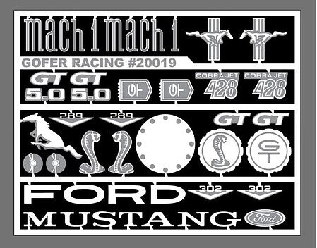 Gofer Racing 20019 Mustang Photo-Etched Detail Parts, 1/24–1/25