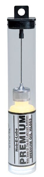 Woodland Scenics HL663 Hob-E-Lube Premium Medium Oil with needle applicator in its protective tube