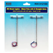 Rock Island Hobby RIH012104 N Scale Street Lights with single pole and 2 straight arms — exact product view