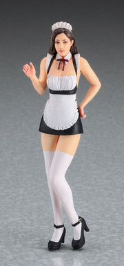 Hasegawa SP525 Real Figure Collection No.18 Maid, front view of the assembled and painted figure