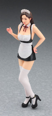 Hasegawa SP525 Real Figure Collection No.18 Maid, three-quarter view of the assembled and painted figure