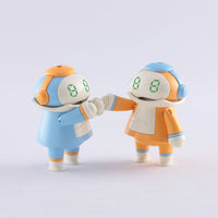 Hasegawa CW16 / 64516, assembled sky-blue and orange robots together