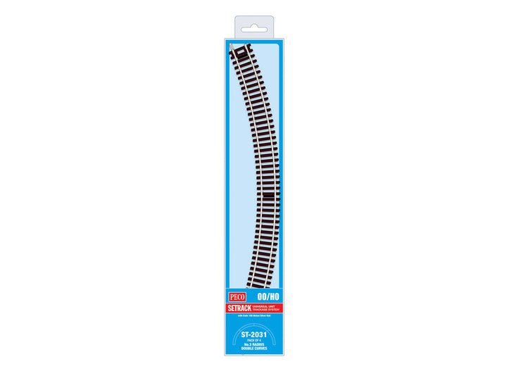 Peco ST-2031 HO/OO Code 100 No.3 Radius Double Curves, 4 Pack